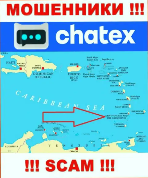 Не верьте мошенникам Чатекс Ком, потому что они базируются в офшоре: St. Vincent & the Grenadines