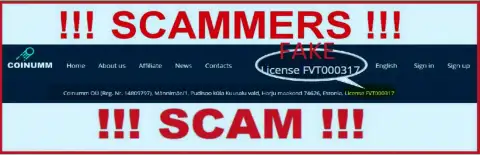 Coinumm Com thieves don't have a license - caution