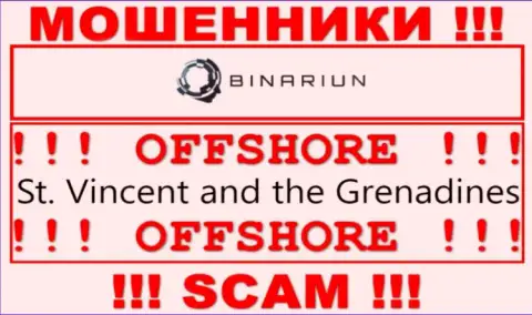 Сент-Винсент и Гренадины - именно здесь юридически зарегистрирована преступно действующая компания Binariun