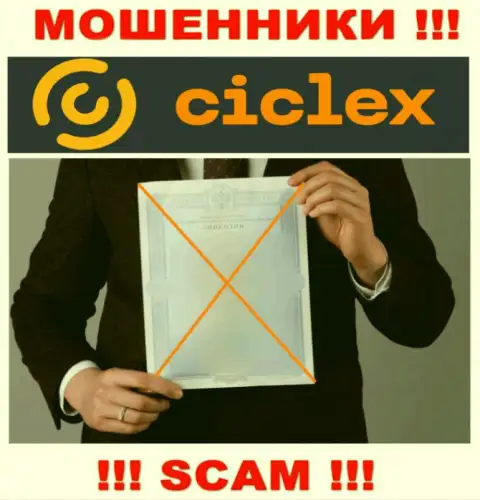 Информации о лицензионном документе организации Ciclex у нее на официальном сайте НЕТ