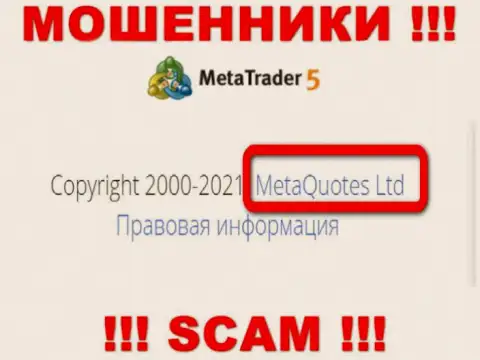 MetaQuotes Ltd - это компания, владеющая internet-разводилами MetaTrader5