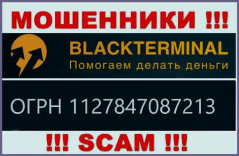 BlackTerminal жулики сети Интернет !!! Их регистрационный номер: 1127847087213