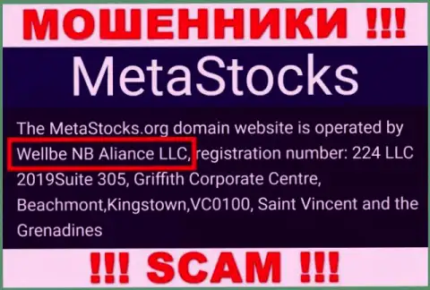 Юридическое лицо компании MetaStocks - это Веллбе НБ Алиансе ЛЛК, информация позаимствована с информационного ресурса