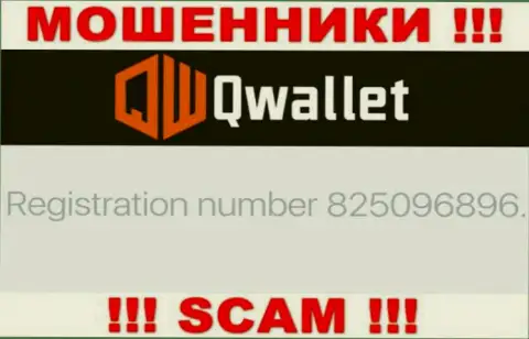 Организация QWallet разместила свой номер регистрации на своем официальном портале - 825096896
