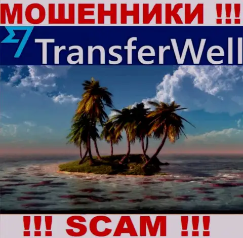 Не попадите на удочку internet разводил TransferWell Net - не предоставляют данные об юридическом адресе регистрации
