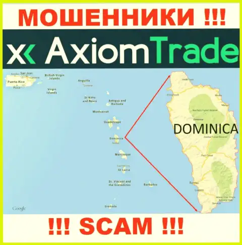 У себя на web-сервисе AxiomTrade указали, что они имеют регистрацию на территории - Dominica