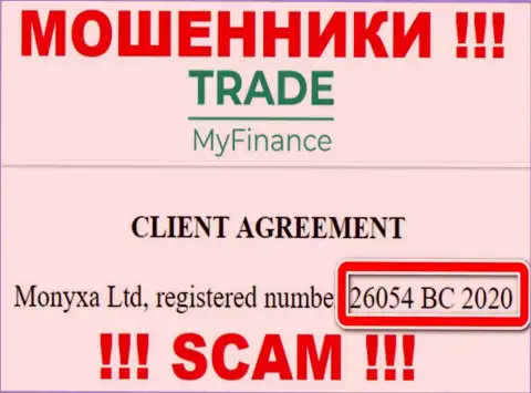 Номер регистрации интернет-кидал Trade My Finance (26054 BC 2020) никак не доказывает их честность