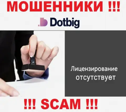 Информации о лицензии конторы DotBig Com на ее официальном веб-сервисе НЕ ПРЕДСТАВЛЕНО