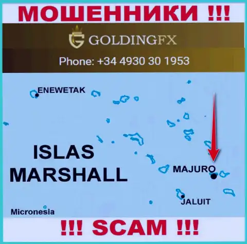 С махинатором ГолдингФХИкс Инвест Лтд не рекомендуем иметь дела, ведь они расположены в оффшоре: Majuro, Marshall Islands