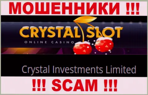 Контора, которая владеет мошенниками CrystalSlot Com - это Crystal Investments Limited