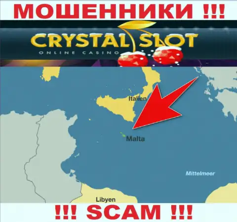 Мальта - здесь, в офшорной зоне, отсиживаются интернет-махинаторы Кристал Слот Ком