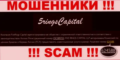 FiveRings-Capital Com засветили лицензию на осуществление деятельности на веб-портале, однако это не значит, что они не МОШЕННИКИ !!!