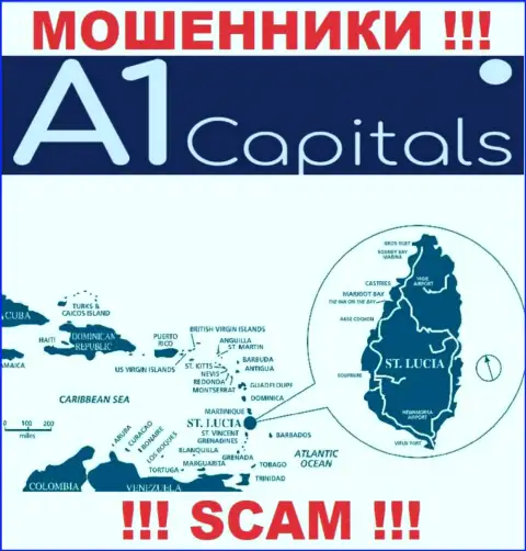St. Lucia - это место регистрации компании A1 Capitals, находящееся в оффшоре