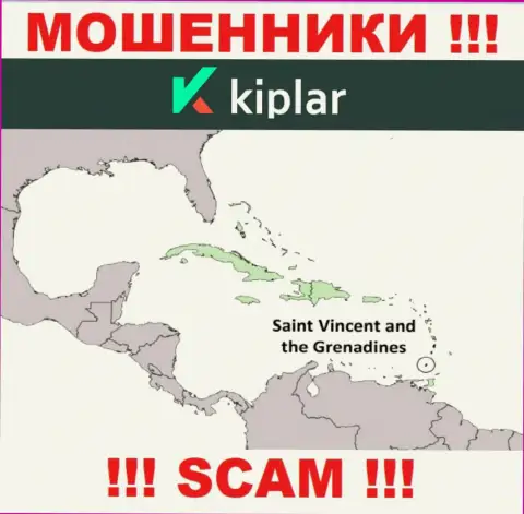 МОШЕННИКИ Kiplar зарегистрированы довольно-таки далеко, на территории - St. Vincent and the Grenadines