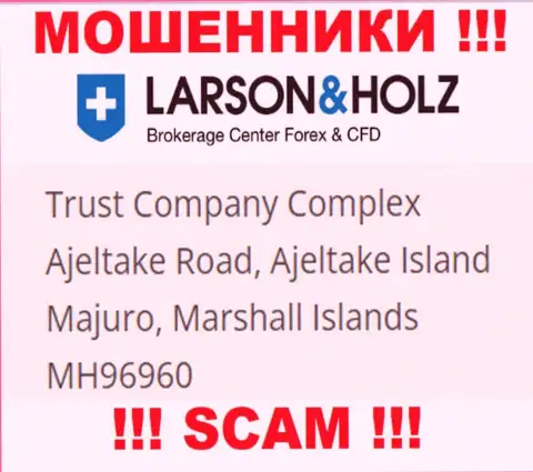 Оффшорное месторасположение Ларсон Хольц - Trust Company Complex Ajeltake Road, Ajeltake Island Majuro, Marshall Islands МН96960, оттуда данные аферисты и проворачивают свои противоправные манипуляции