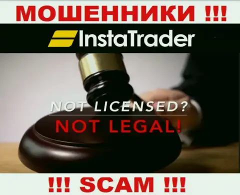 У воров Insta Trader на сервисе не представлен номер лицензии на осуществление деятельности компании ! Осторожно