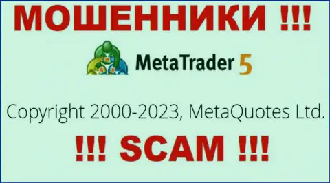 Юридическим лицом MetaTrader 5 считается - MetaQuotes Ltd