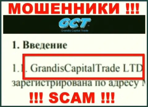 Руководителями GrandisCapitalTrade  оказалась контора - GrandisCapitalTrade LTD