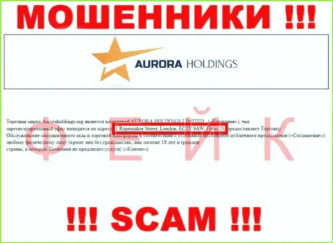 Оффшорный адрес регистрации компании Аврора Холдингс выдумка - кидалы !!!