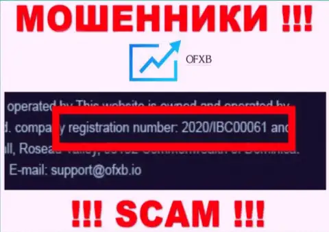 Номер регистрации, который принадлежит организации OFXB - 2020/IBC00061