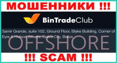 Неправомерно действующая контора BinTradeClub зарегистрирована на территории - Belize