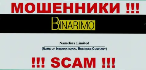 Юр лицом Binarimo является - Namelina Limited