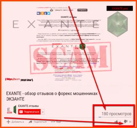 КУХНЯ EXANTE задислайкали представленное видео обращение весьма резко