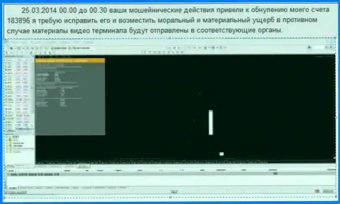 Скриншот с доказательством аннуляции счета в Гранд Капитал