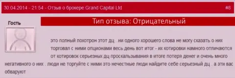 Манипуляции в ГрандКапитал с рыночными котировками валютных пар