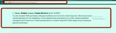 Мошенники из Каппа Брокерс кинули трейдера на сумму 5 тыс. долларов