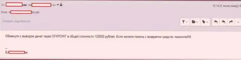 Еще одну жертву Ц ФХ Поинт лишили 120 000 рублей