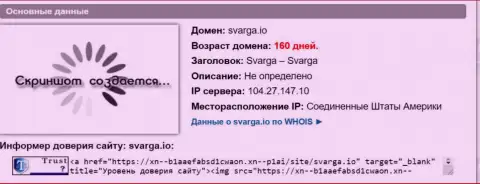 Возраст доменного имени ФОРЕКС брокерской конторы Сварга, исходя из справочной инфы, полученной на интернет-портале довериевсети рф