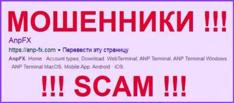 ANP-FX Com - это ЛОХОТРОНЩИКИ !!! SCAM !!!