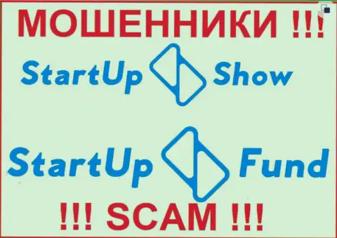 Идентичность логотипов обманных контор StarTupShow и StarTup Fund очевидно